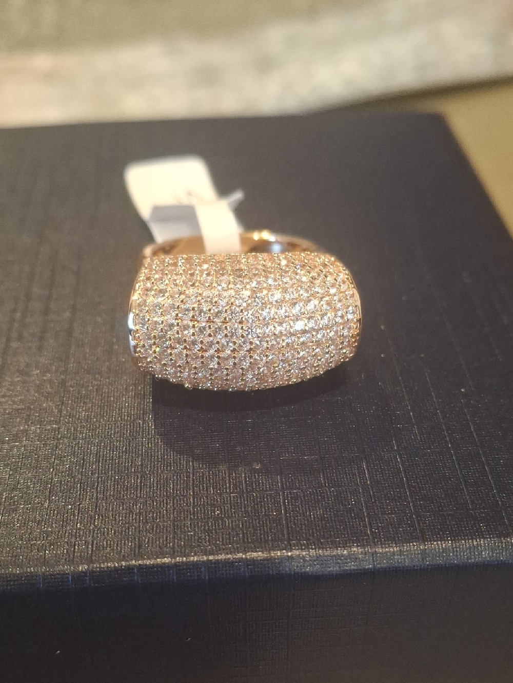Elegant Pave Dome Ring in Rose Gold